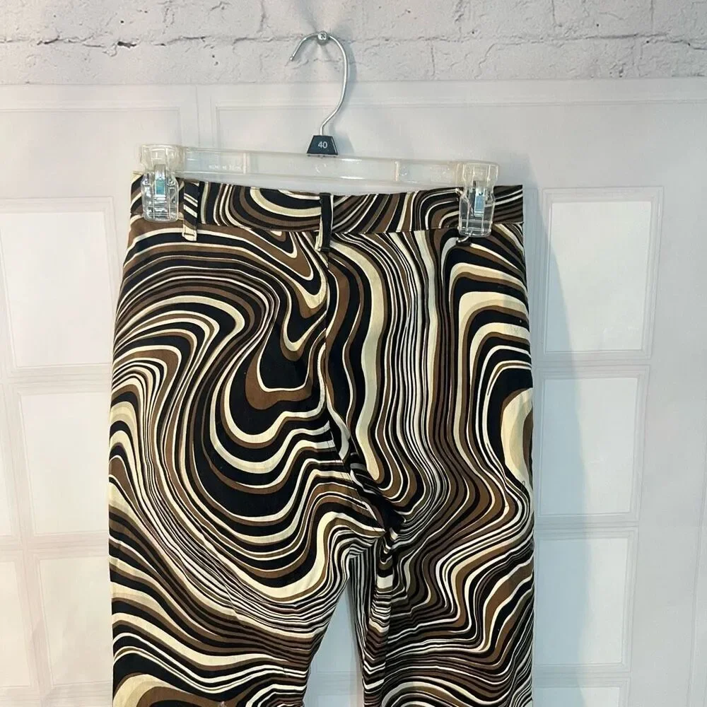 Motel Zoven Multicolor Ripple High Waist Flare Trouser In 70's Size XS - Picture 8 of 12
